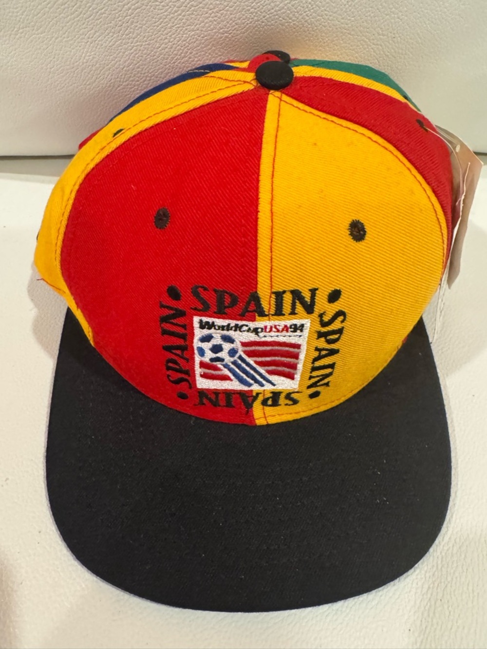 Classic Colorblock Soccer Hat in Red, Green & Black